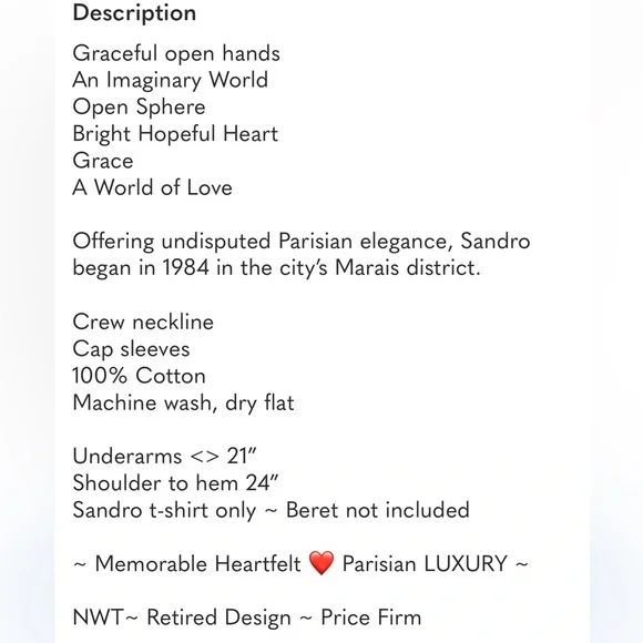 Sandro Paris ~ A World of Love T- Shirt Hand Embroidery ~Rare Ltd.Ed.~size Small - Picture 13 of 14